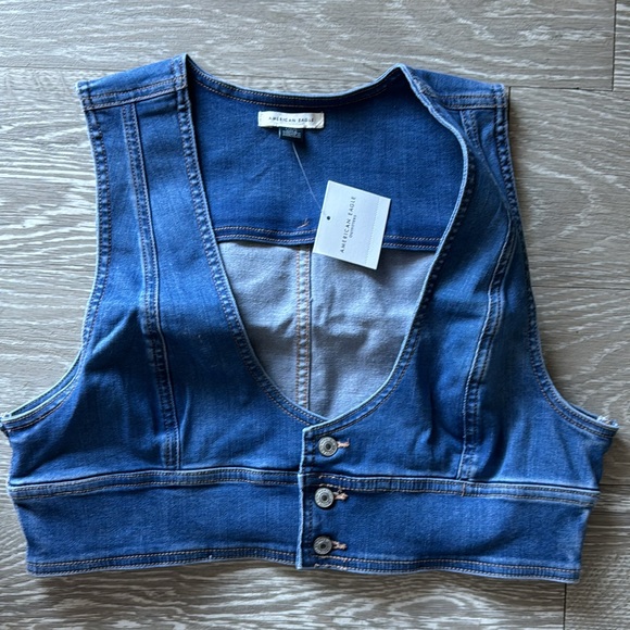 Cropped Denim Bra Tank Top - Picture 2 of 3